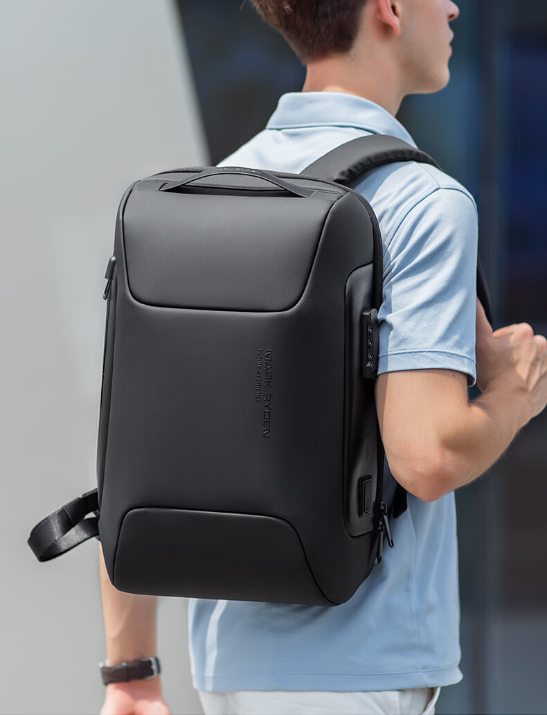 MARK RYDEN Backpack for Men, Password Lock Anti-Theft Large Capacity Casual Travel Sports Car Laptop Bag MR9116 Cool Black 3