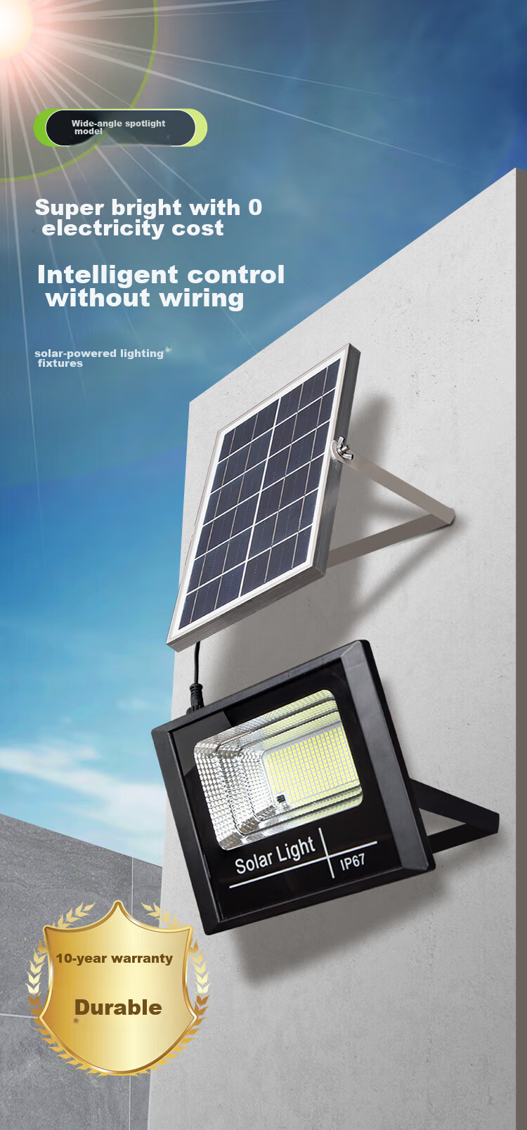 Datouren Solar Garden Light, Landscape Decorative Wall Lamp, Wall Washer Light, Motion Sensor Light, Outdoor Waterproof Solar Lighting Lamp 1