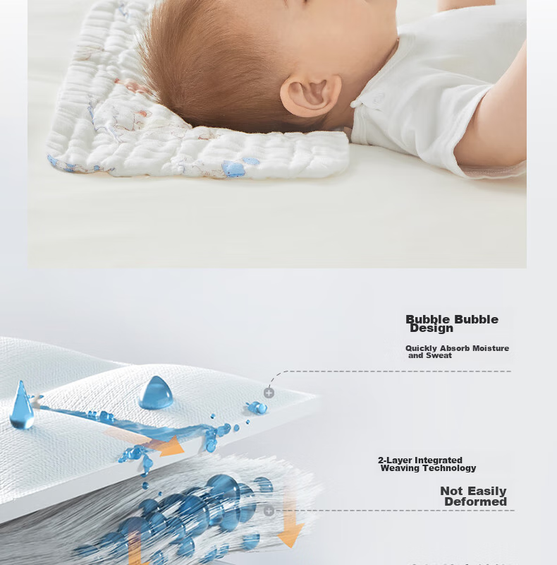 Babycare Newborn Pillow, Cloud-Shaped Pillow, Breathable Infant Antibacterial Pillow, Machine Washable from 0 to 6 Months, Kaisili Feijing 6