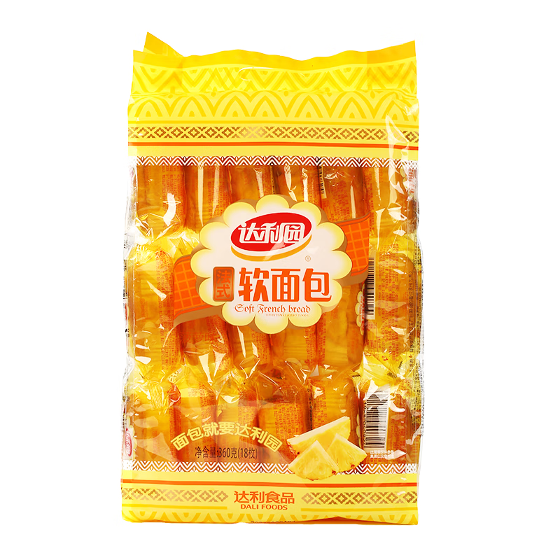达利园软面包菠萝味360g早餐代餐网红休闲零食糕点心 新老包装随机发货