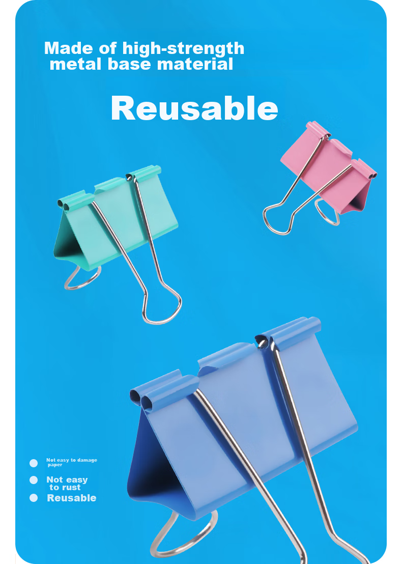 M&G Stationery Popular Product, 50 Metal Clips for Paper Pushers And Paper Clamps, Refill Pack of 50, ABS916A8 4