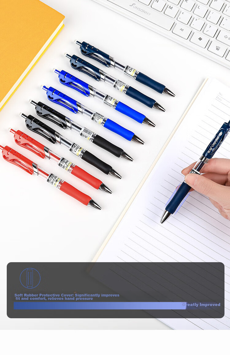MINMA 12-Pack Red Gel Pens, 0.5mm Bullet Tip, for Signature Correction And Error Correction, X3512 Pack, for Homework Correction, Exams, Office Writing, Smooth Penmanship, Back-To Essential 8