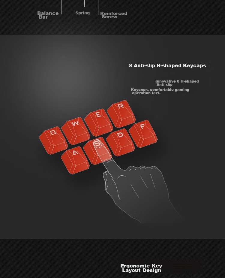 A4TECH B770, 104-Key Mechanical Keyboard, Wired Gaming Keyboard with Optical Switches, Mechanical Gaming Keyboard for Esports, Blood Hand Phantom, Optical Switch, Battlefield Gray, Wired 8
