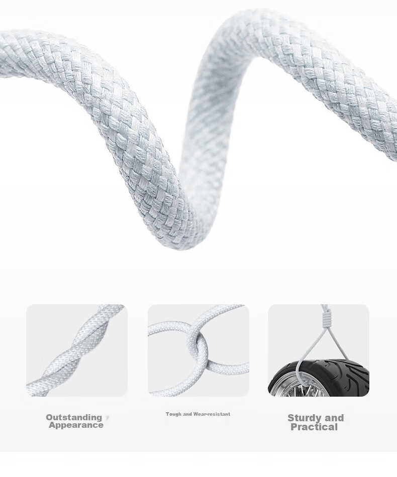 Nengshi Apple Charging Cable, 2.4A Fast Charging Data Cable, Suitable for IPhone 14/13 Pro Max/12/11/X/XR/8/7 Phones And IPad Tablets, Car-Mounted Braided Cable, 1.5 Meters, White 11