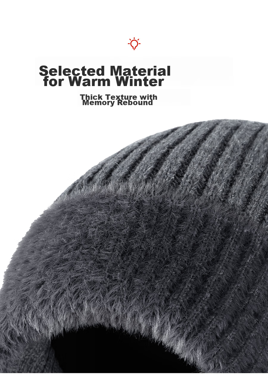 Hengyuanxiang Men's Hat for Autumn And Winter Warmth, Thick Wool Knit Cap for Middle-Aged And Elderly, Birthday Gift for Dad Or Grandpa 6