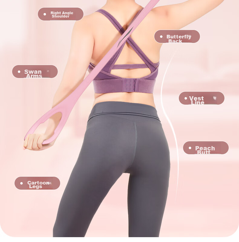 Li-Ning Eight-Shaped Resistance Band for Women's Shoulder Opening And Back Stretching, Elastic Band for Home Fitness Equipment, Full Body Workout And Yoga 6