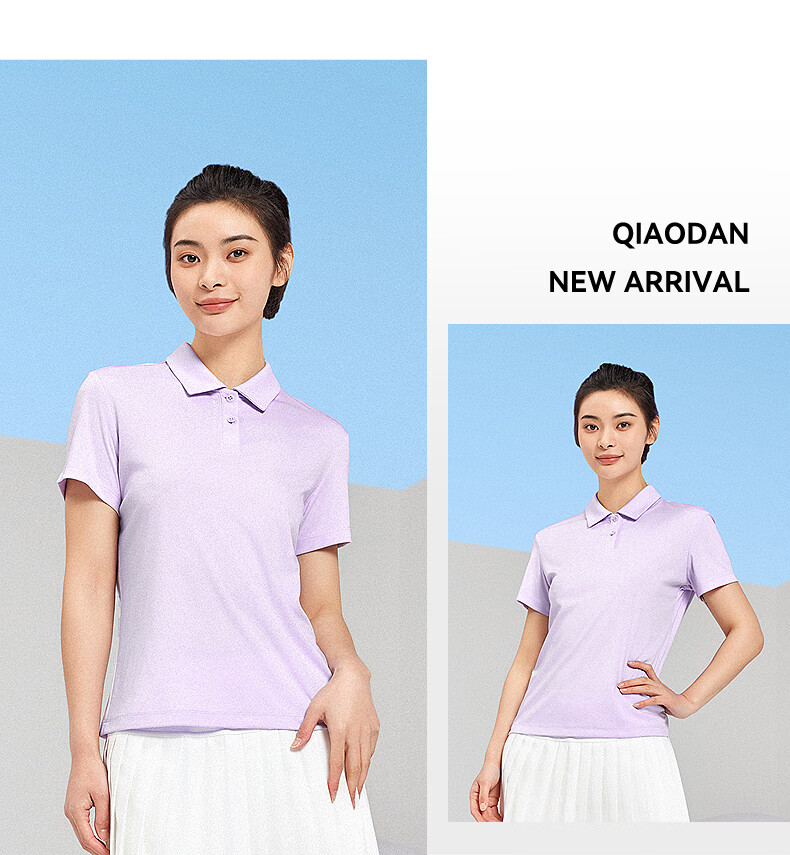 QIAODAN POLO Shirt, Women's T-Shirt, Comfortable Business Casual, Summer Quick-Dry Short Sleeve, Ladies' Sports Top 23