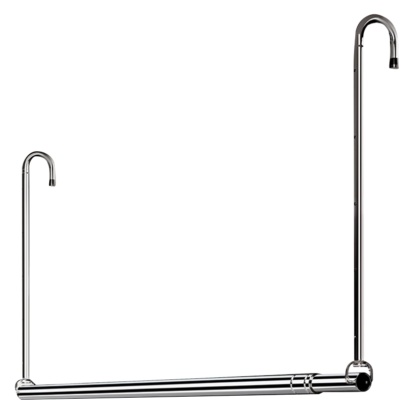 Huakaizhixing Retractable Clothes Drying Rack, Extendable Laundry Hanger for Home Balcony, Stainless Steel No-Drill Extension Pole YJ70 2.4 Meters