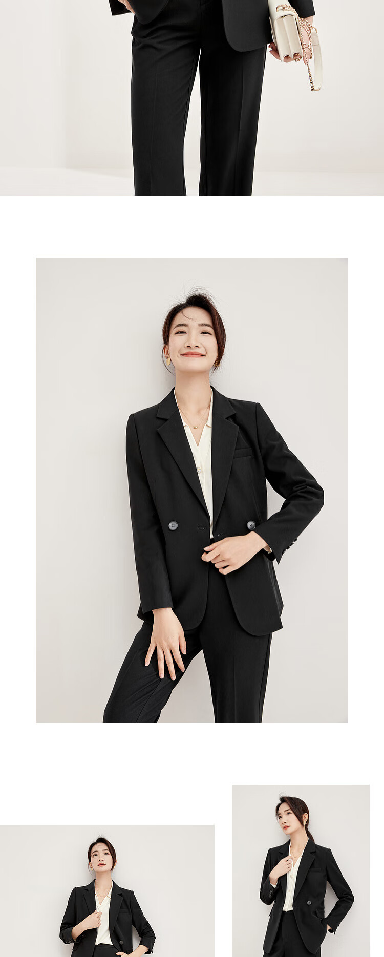 Sentubila Women's Professional Commuter Suit Set Spring Autumn Wrinkle-Resistant Non-Iron Blazer and Pants Two-Piece Interview Business Suit 11