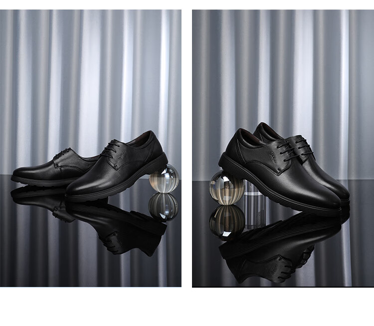 Goldlion Men's Shoes, Business Formal Shoes, Autumn Simple Lace-Up Dress Shoes, Lightweight Leather Shoes, 59674007501A, Black, Size 40 13