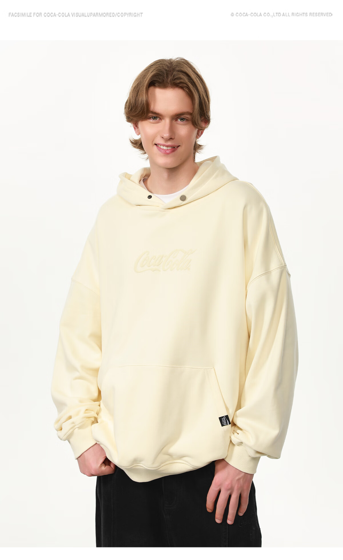 Coca-Cola Hooded Sweatshirt for Men, Autumn And Winter Style, Solid Color American Casual Couple's Top Jacket, Black, L (130-150 Jin) 9