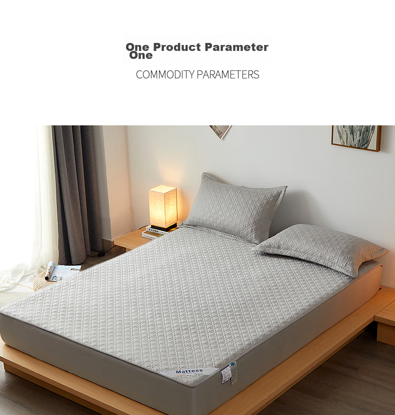 Hengyuanxiang Pure Cotton Fitted Sheet Single Piece Class A Antibacterial Full Coverage Dustproof Bed Cover Quilted Non-Slip Mattress Protector 180*200cm 32