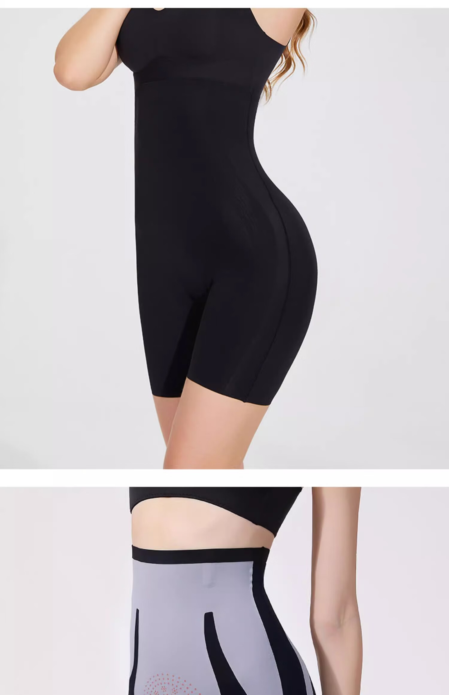 Caramella Tummy Control Shaping Suspender Shorts, Butt-Lifting Waist-Cinching Seamless High-Waist Slimming Body-Shaping Underwear for Women, Black S 20