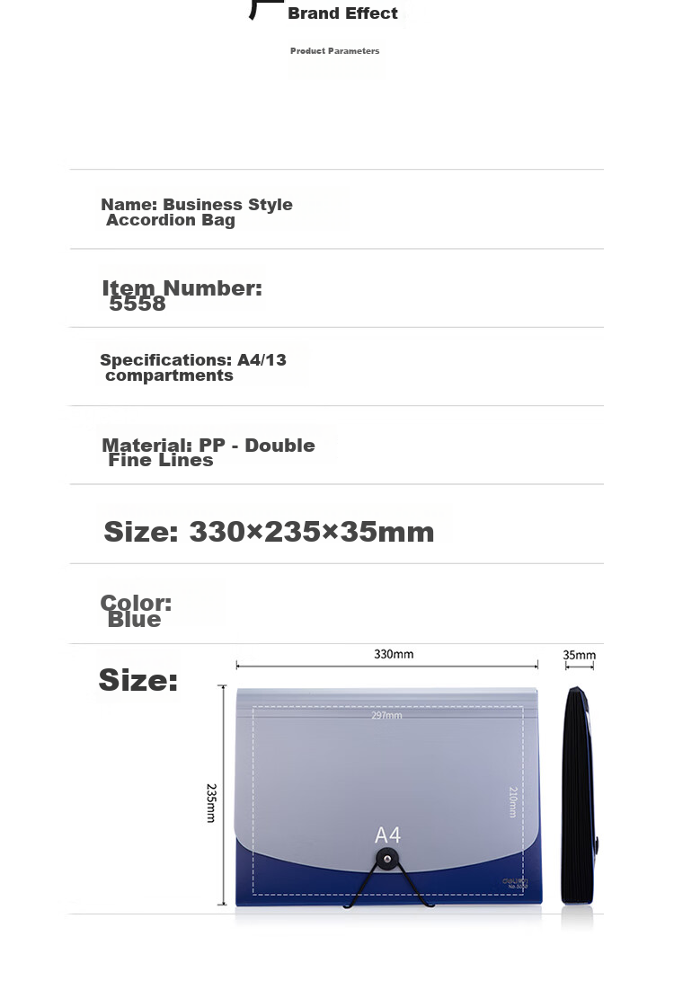 Deli 13-Slot A6 Handbag/accordian File Folder/document Holder, Multi-Layer Fashionable Handheld Conference Briefcase for Office And Study Use, White 5561 9