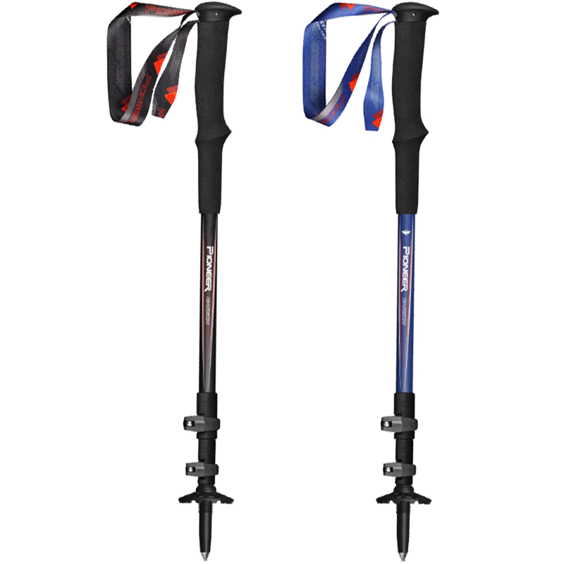 Pioneer Tenglongxing 6 Series, T800 Carbon Fiber Ultra-Light Three-Section Telescopic Outdoor Trekking Pole, Blue
