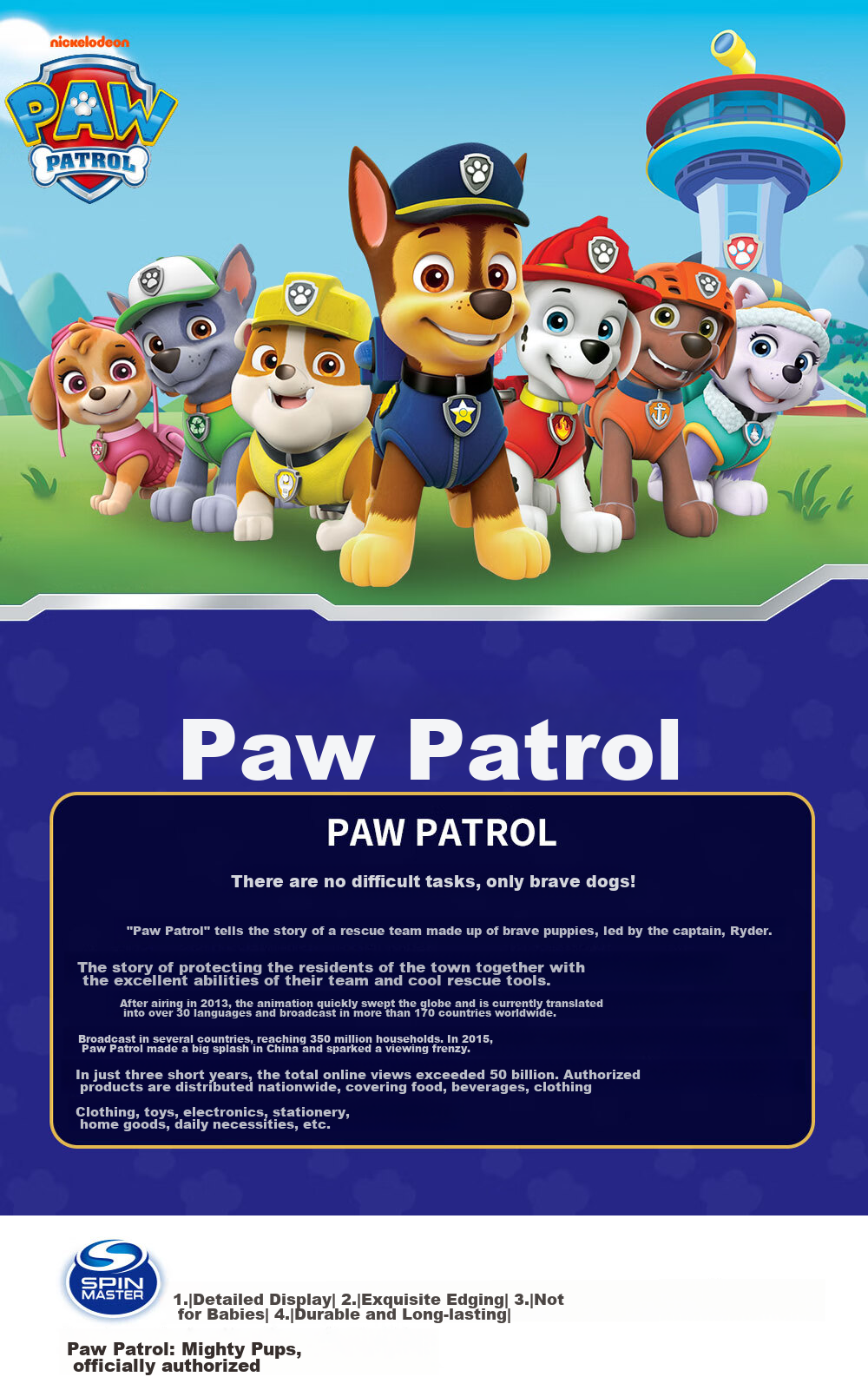 PAW PATROL Children's Autumn Underwear Set, Boys' Pajamas, Kids' Spring Loungewear, Girls' PA1837 120 19