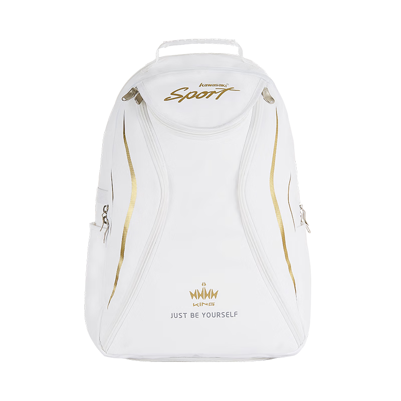Kawasaki Badminton Bag Backpack Large Capacity Sports Backpack with Separate Shoe Compartment KBP-8220 White Gold