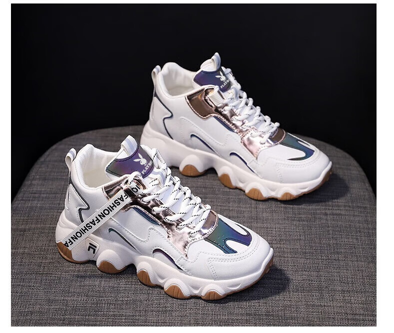 PLAYBOY Women's Shoes, Winter Fleece-Lined Dad Shoes, Warm Women's Footwear, Cold-Resistant Cotton Shoes, Women's Sneakers, 1501 Beige, Size 40 8