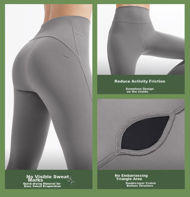 Beneunder Women's Cropped Leggings CO25024, Yoga Shorts, Shark Leggings, Quick-Dry Sports Fitness Wear, Brown, Size L 13