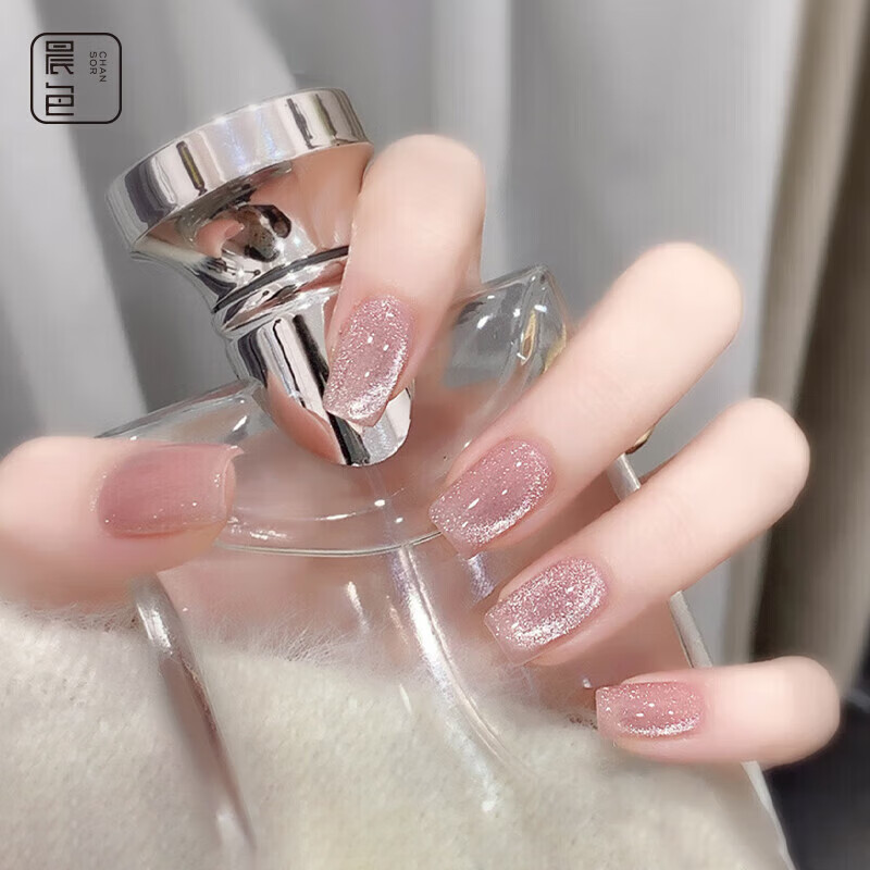 Chense Handmade Wearable Nail Art Stickers Short False Nails (Glass Bead Cat Eye XS)