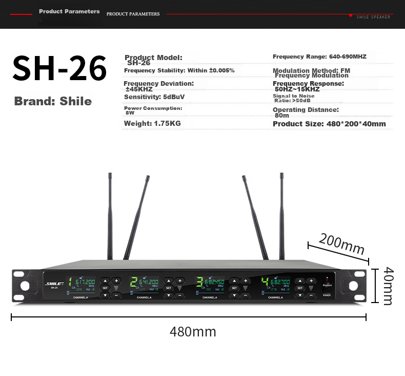 SHILE SH-26 Rechargeable One-To Conference Room Lecture Hall Microphone, Gooseneck Square Pole Wireless Microphone, Desktop Condenser Mic 3