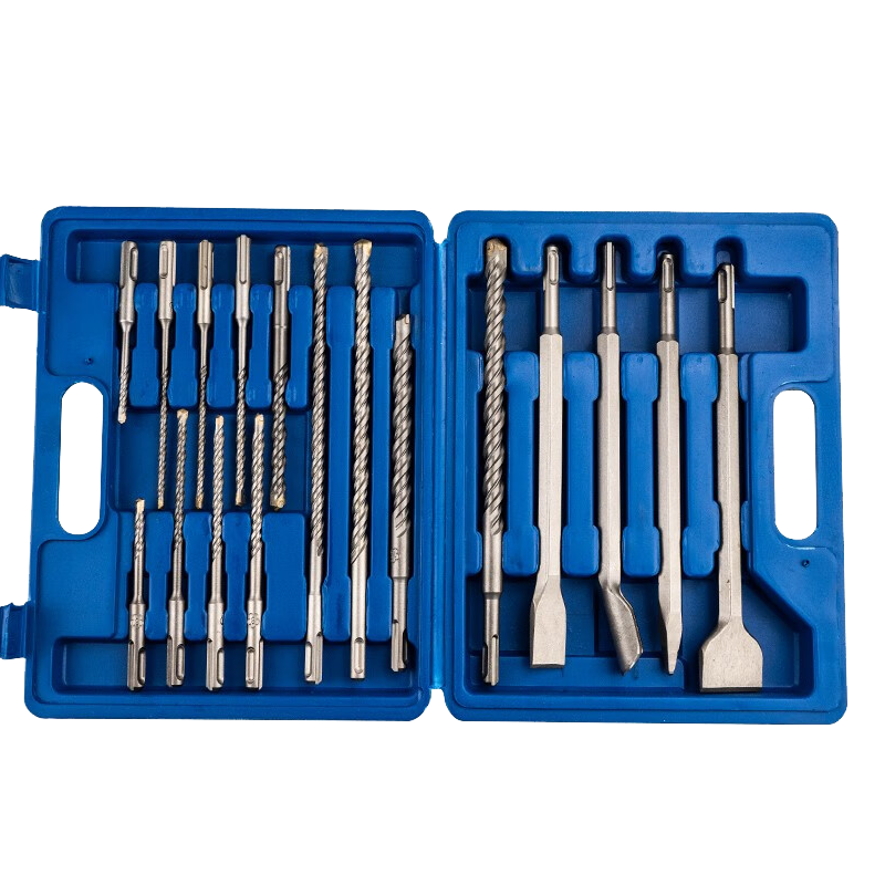 Haisidike Electric Hammer Chisel Impact Drill Set Pointed Chisel Electric Hammer Chisel Combo 17-Piece Kit Box [Jingcang]
