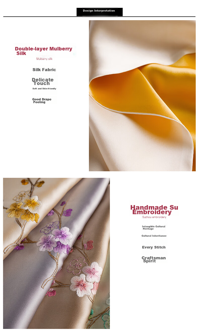 Hangsifu Suzhou Silk Scarf, Mulberry Silk Scarf, Neck Protection Small Square Scarf, Practical Birthday Gift for Mom, Mid-Autumn Festival Present 2