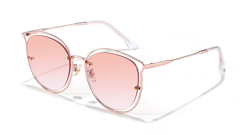Bertha Pink Sunglasses for Women with Blush Gradient Cat Eye Sunglasses, Fashionable Face-Slimming UV Protection for Beach And Back-To 20
