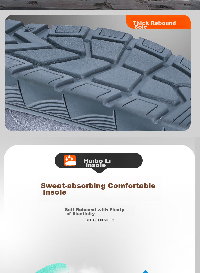 JUNBU Safety Shoes for Men, Steel Toe Cap, Anti-Smashing, Puncture-Resistant, Lightweight, Comfortable, Wear-Resistant, Construction Site Safety Work Shoes 0266BK Size 44 8