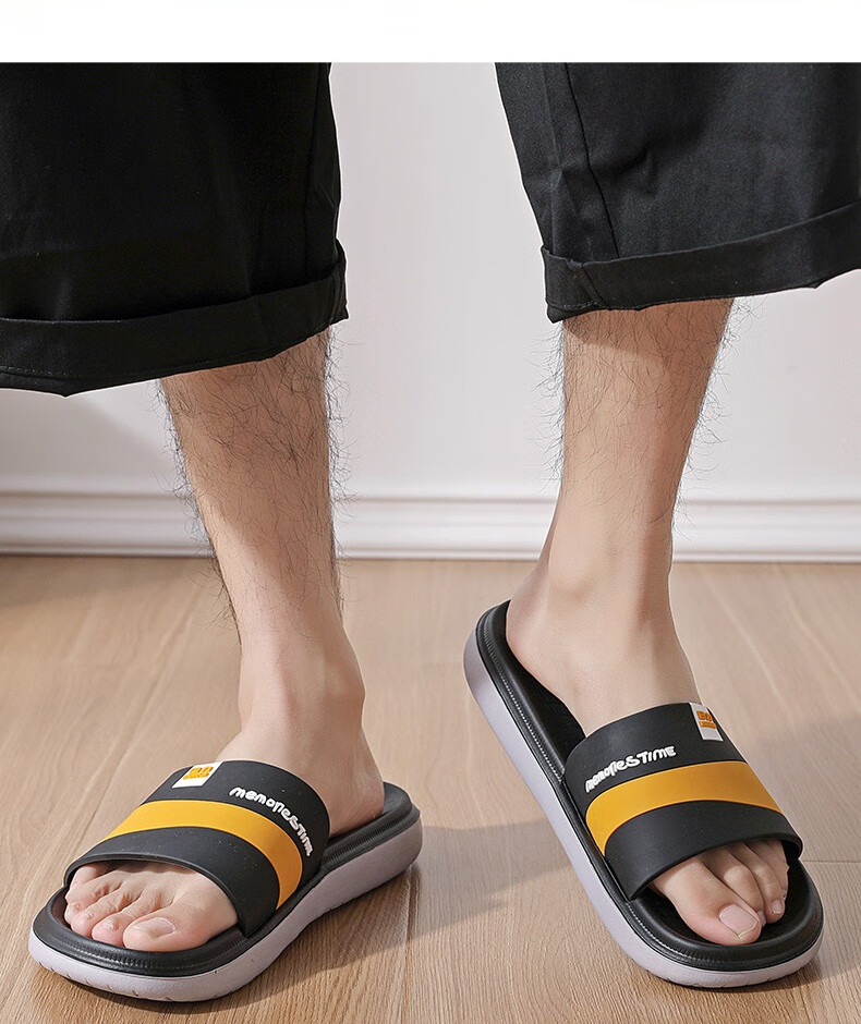 Huili Slippers, Thick-Soled Shoes with Squishy Feel, Men's Soft Bathroom Indoor/outdoor Sandals, HL01805, Dark Indigo Blue, Size 39 1