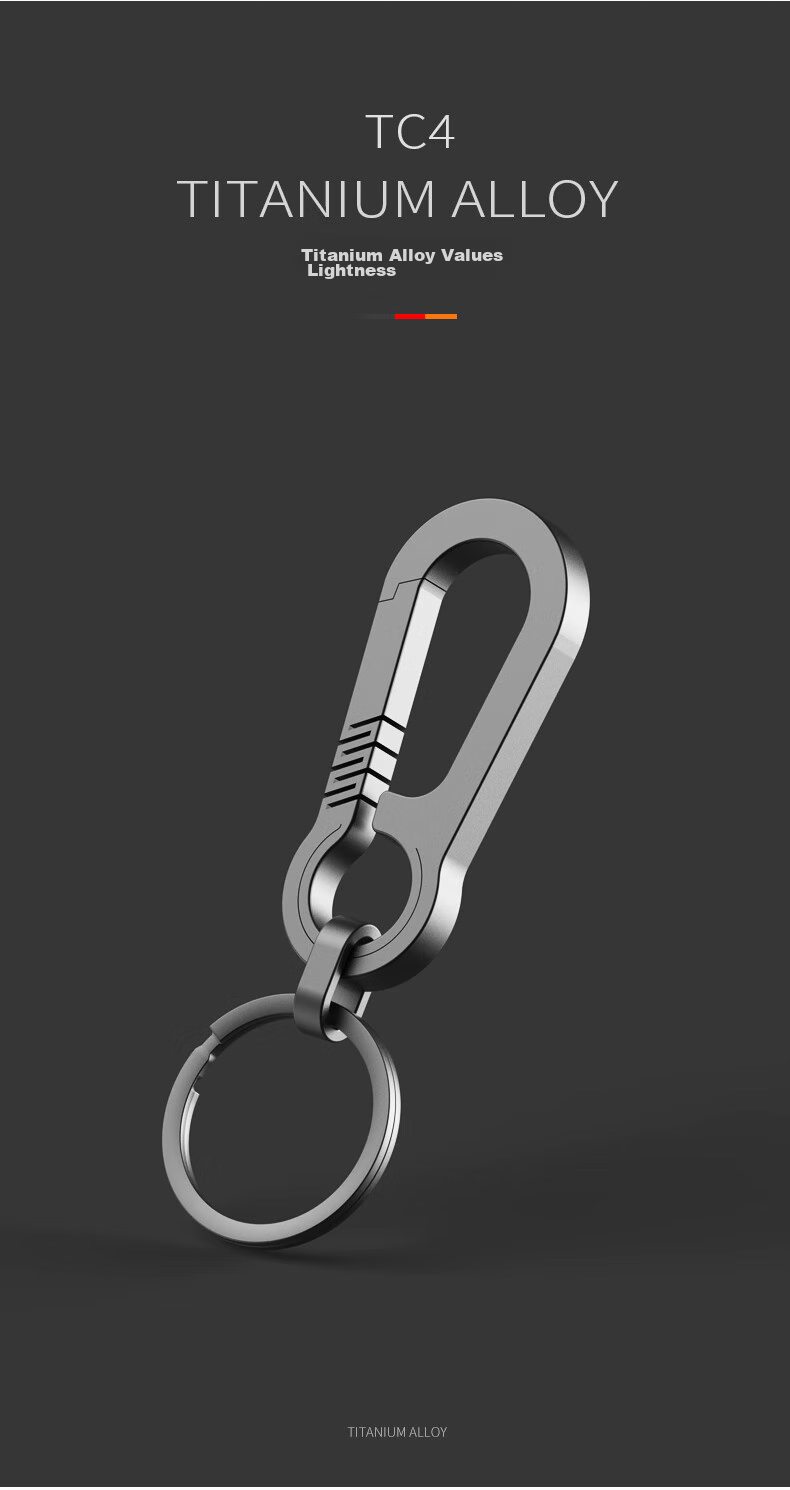 Laiben Titanium Alloy Car Keychain, Men's Key Ring, Waist-Hanging Key Holder, Key Chain Pendant, High-End Creative Gift 3