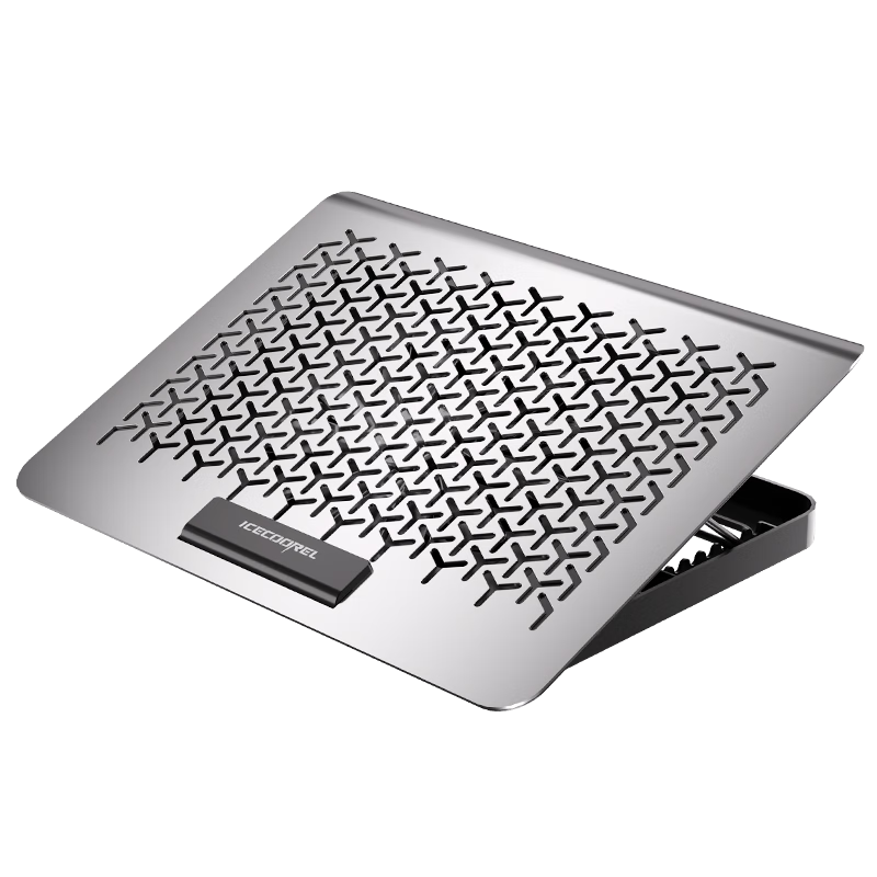 ICE COOREL A10 Laptop Cooling Pad, Aluminum Alloy Computer Desk Base Stand, Desktop Riser, Adjustable Speed Exhaust Fan Cooling Plate Suitable for Apple, Lenovo, Huawei