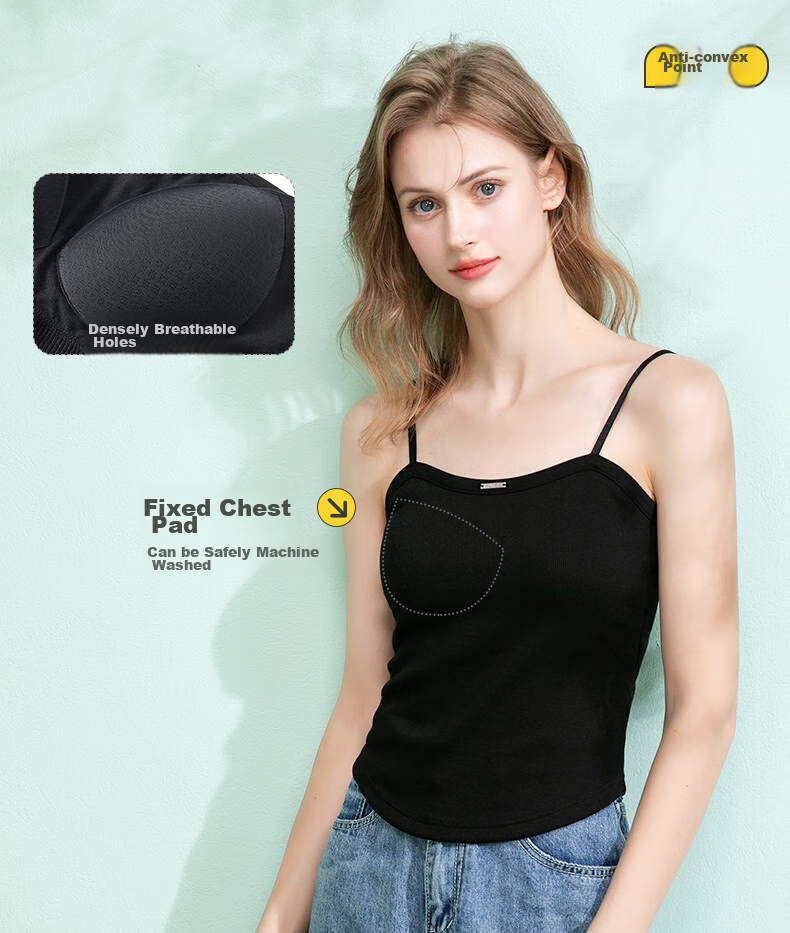 Fenteng Women's Camisole Cooling Silk Bra-Free Breathable Versatile Backless Base Layer Top 2