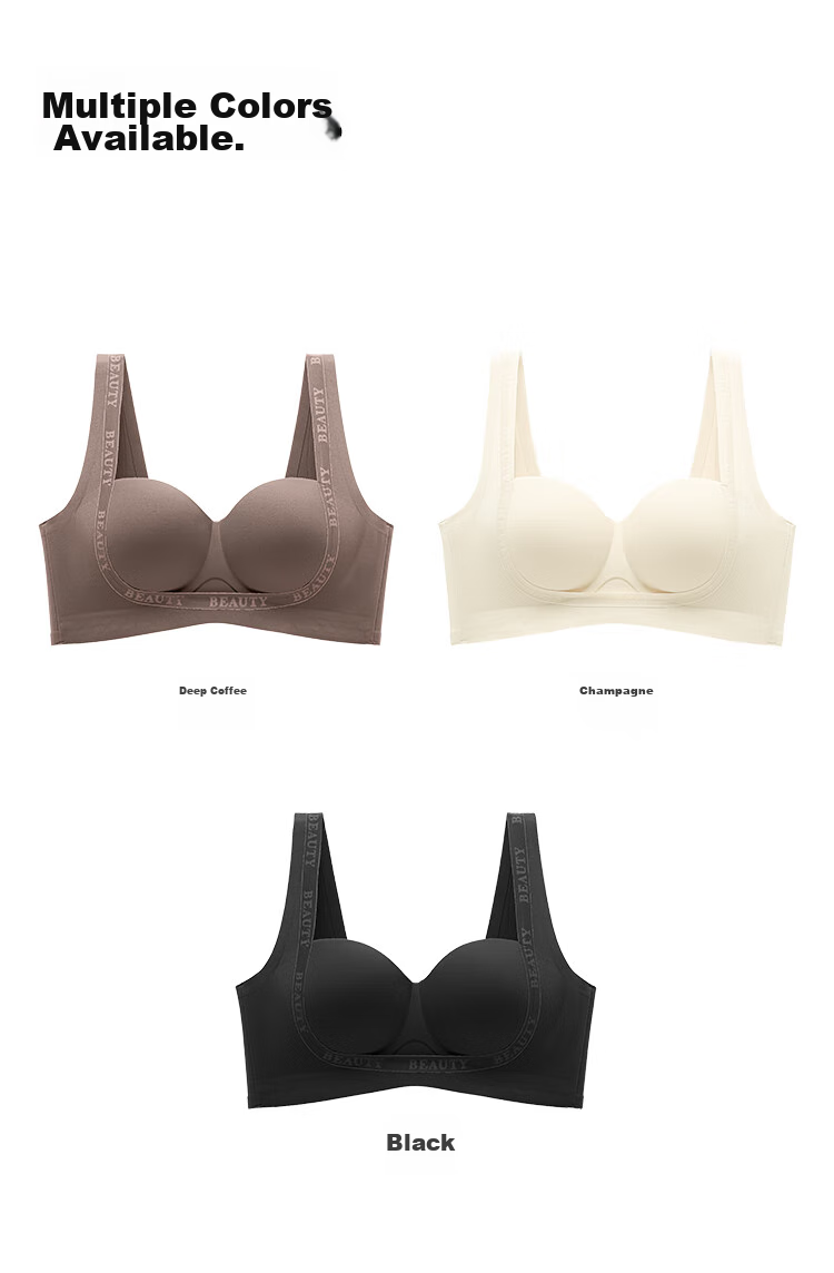 MiiOW Seamless Bra for Women, Push-Up Bra for Small Breasts, Lift And Support, Wireless, Sexy, Gathered Brassiere, Dark Brown, Size 36AB 17