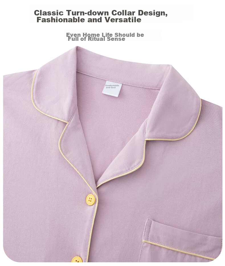 Yiershuang [100% Pure Cotton] Women's Loungewear Set, Suitable for Home Wear Or Outdoor Use, Turndown Collar, Long Sleeves, Long Pants, Pajamas for Wome 9