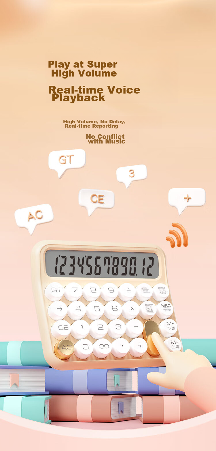 COMIX Student Voice Calculator with Mechanical Feel Buttons, 12-Digit Wide Screen Office Financial Calculator Ku Fen C-2024 4