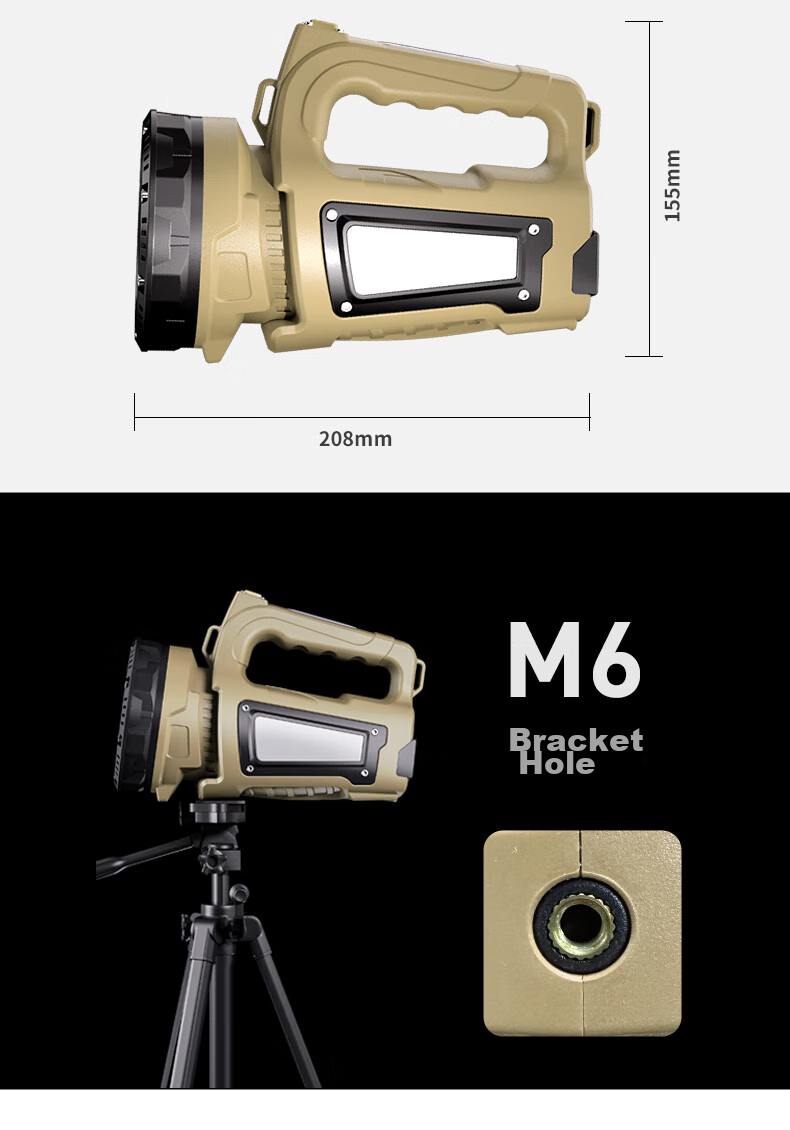 Xiaoyeren Multifunctional High-Power Flashlight Outdoor Long Battery Life Military Super Bright Home Patrol Work Auto Repair Rechargeable Camping Light 20