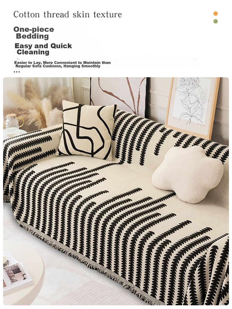 Pierre Cardin Sofa Cover, Full Coverage Sofa Throw, Anti-Scratch, Non-Slip, All-Season Use, Cotton And Linen Sofa Pad Cover, 180*130cm 9