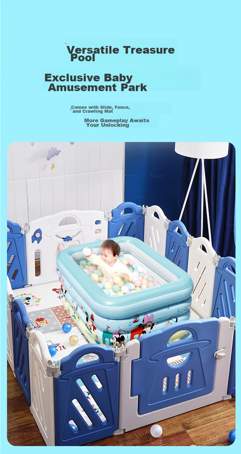 Chuandaoxiong Inflatable Foldable Baby Swimming Pool (1.4m Pink + Electric Pump Gift Set) for Home Use 6