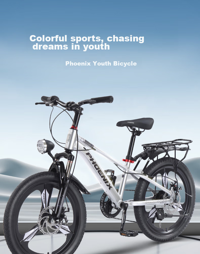Phoenix Youth Children's Bicycle, 7-Speed Shimano Student Mountain Bike, Aluminum Frame Starry Sky, 22-Inch Pink Spoke Wheels 2