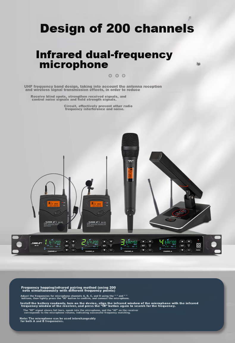 SHILE SH-26 Rechargeable One-To Conference Room Lecture Hall Microphone, Gooseneck Square Pole Wireless Microphone, Desktop Condenser Mic 5