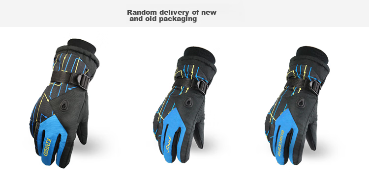 BWNK Winter Warm Gloves, Men's Windproof And Waterproof, Cycling Gloves, Sports Skiing Gloves, Lake Blue Color 4