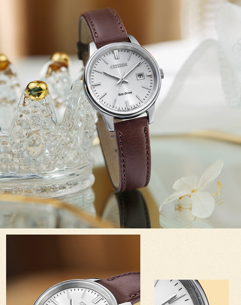CITIZEN Women's Watch Japanese-Korean Eco-Drive Solar Leather Strap Student Gift EW2660-14X 2