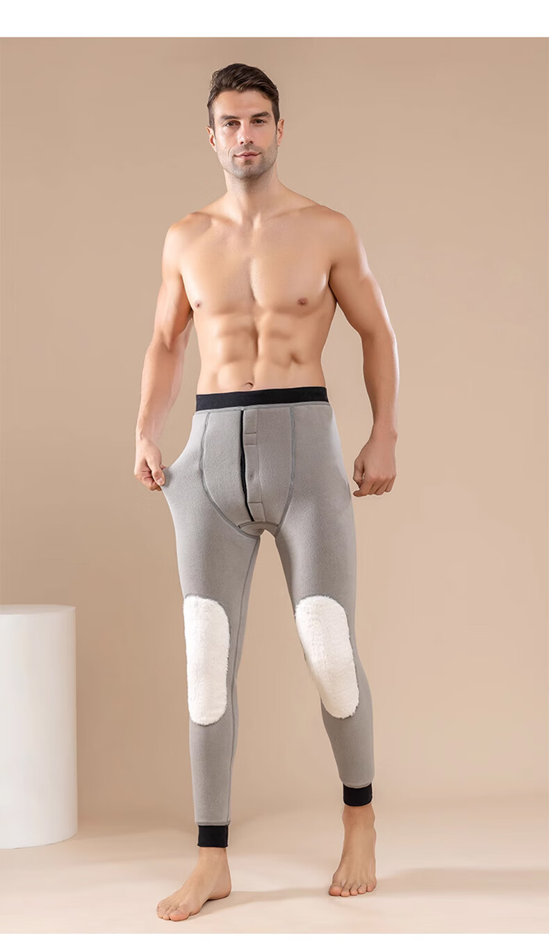 LangSha Thermal Underwear for Men [2026 Fall New Arrival], Fleece-Lined Thick Graphene Knee Protection Base Layer Pants, Extra Thick Cotton Pants for Northeast China 25