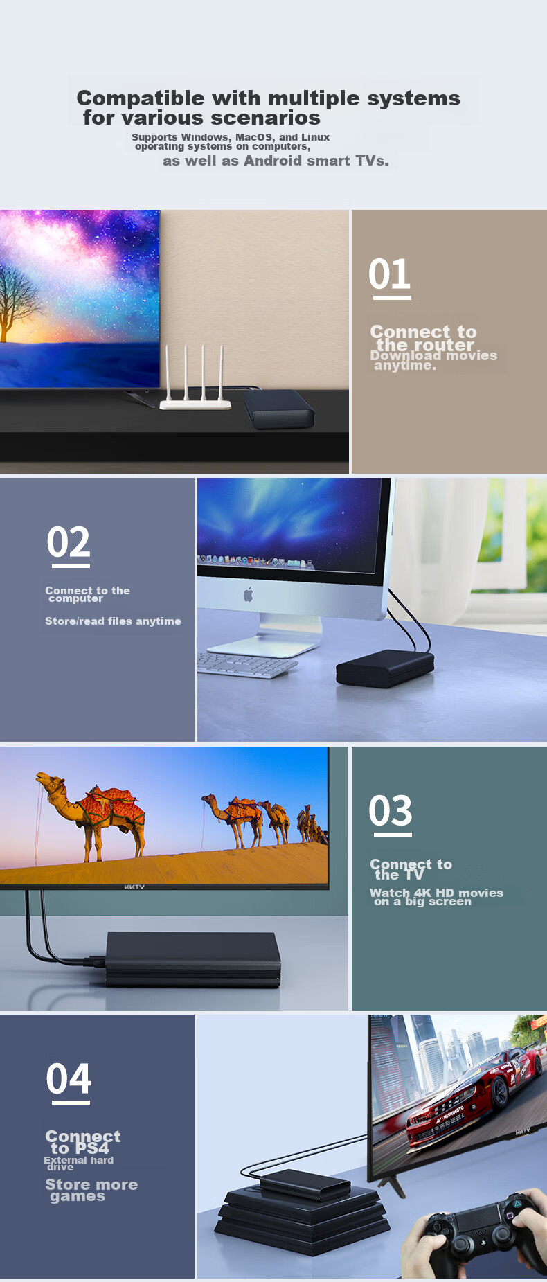 DM External Hard Drive Enclosure, 3.5-Inch HD035, USB3.0 SATA3 Serial Port, Laptop Desktop Computer External SSD And HDD Enclosure 9