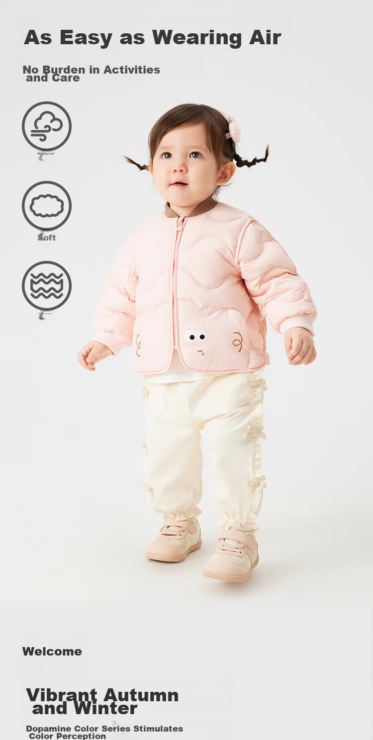 BALABALA Children's down Jacket, Triple Protection Clothing, Lightweight Baseball Collar Coat, Boys And Girls Outerwear, Autumn And Winter Wear, Floral Cute Desig 8