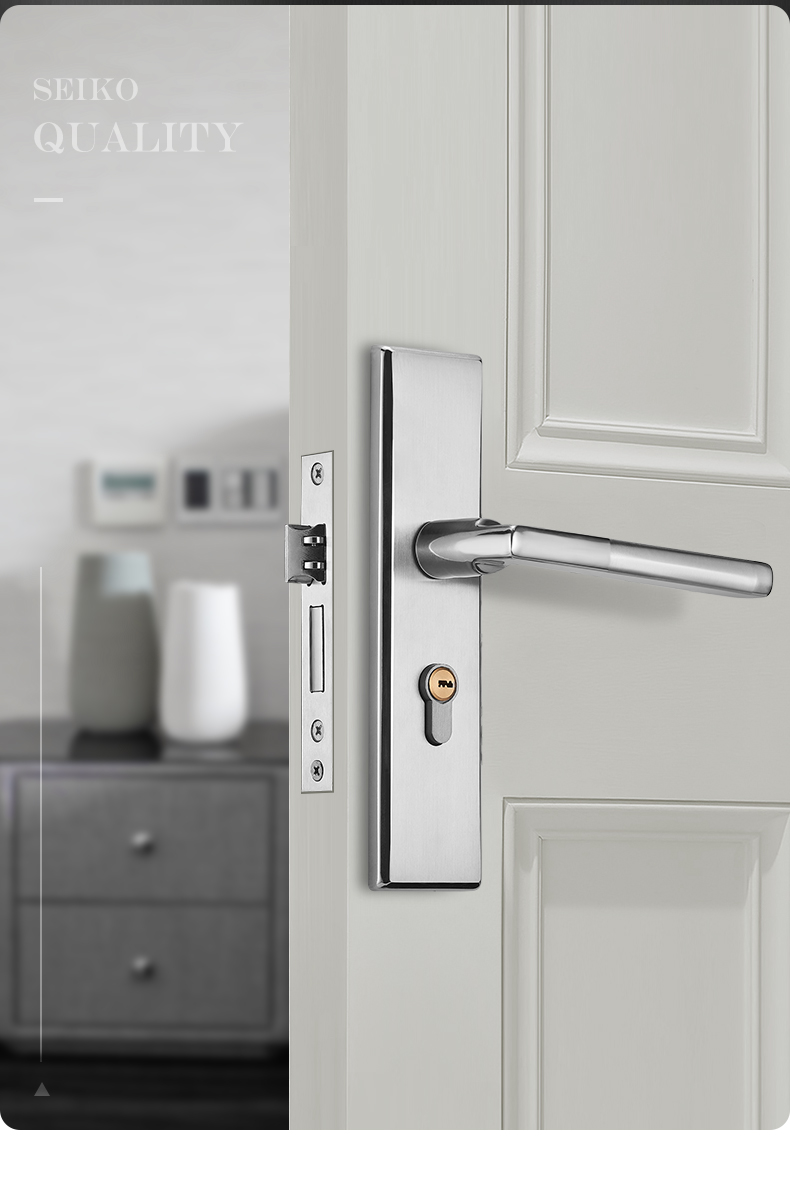 Fly.Globe Door Lock, Interior Bedroom Door Lock, Anti-Theft Stainless Steel Lock, Solid Wood Door Handle K170 6
