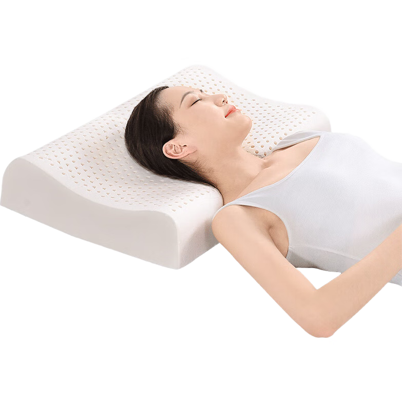 Fuanna Home Textile Latex Pillow Thai Imported Natural Deep Sleep Cervical Pillow Core Antibacterial High Pillow 59*39*10/12cm