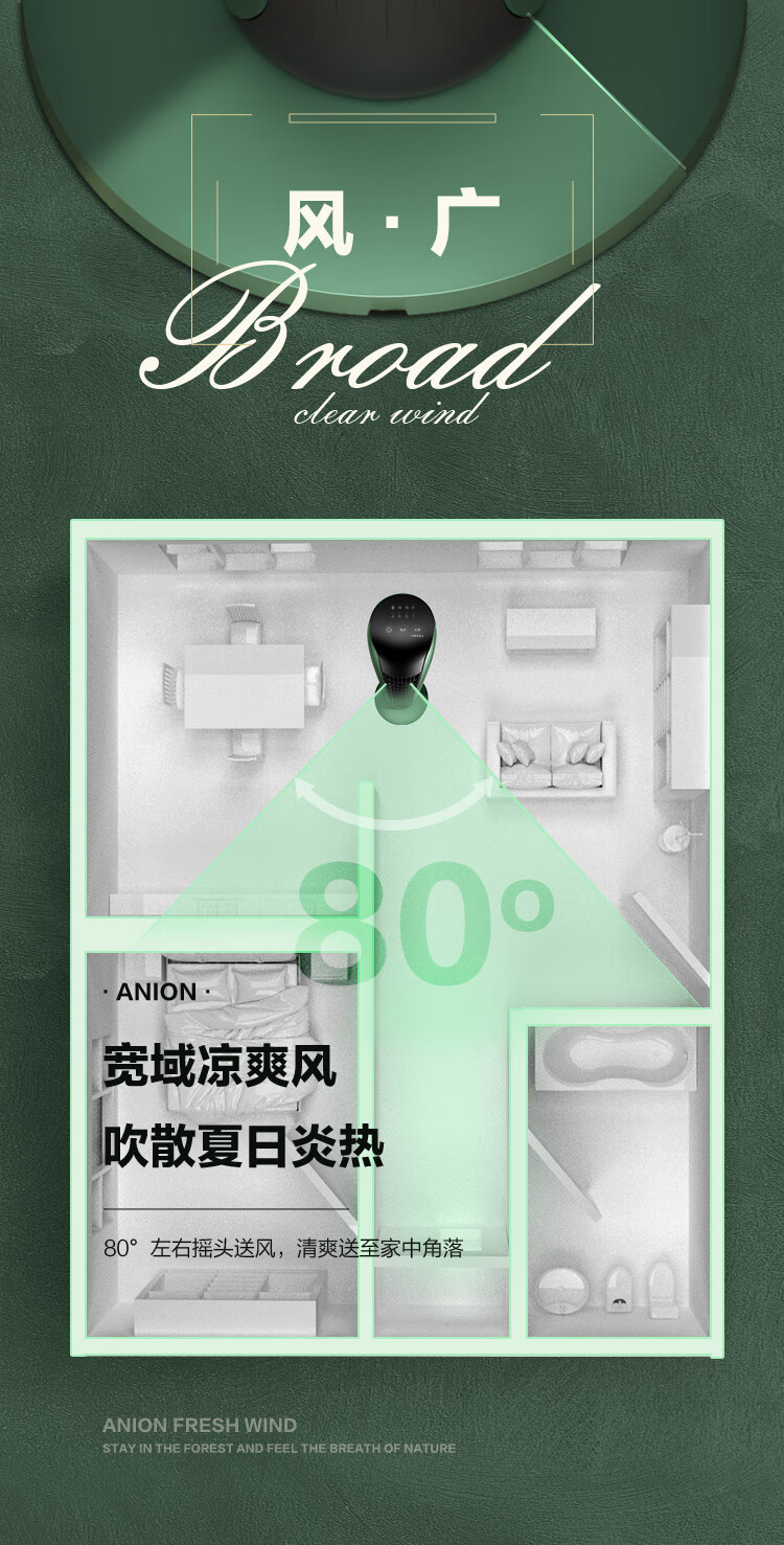 GREE [Negative Ion Fresh Air] Easy-To Remote Control Electric Fan Tower Fan Energy-Saving Quiet Low Noise Home Floor-Standing Fan Remote Control Tower Fan FL-08X65Bg 11