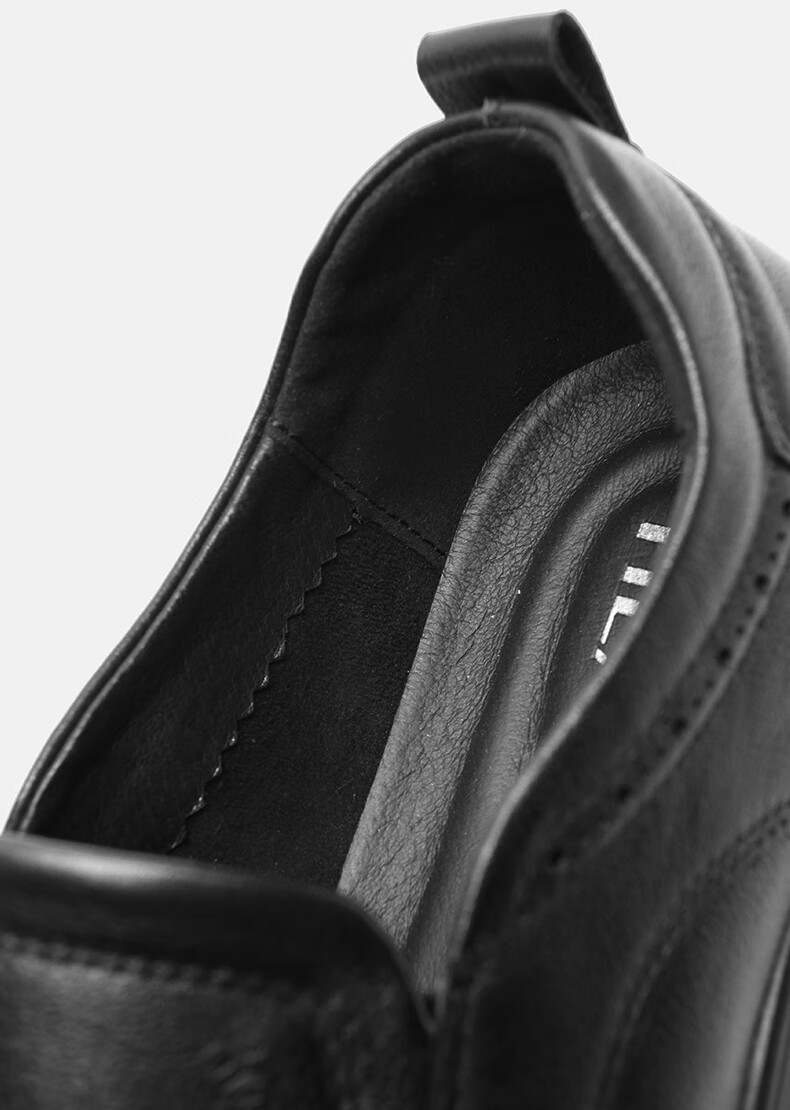 HLA Men's Leather Shoes, Fashionable Casual Cowhide Slip-On Soft-Soled Shoes HAAPXM1EAG057, Black, Size 41 19